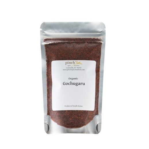 organic Korean gochugaru in a bag