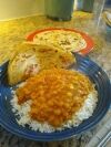 Pigeon Pea Dal Mitti Handi Dal in bowl with rice and paratha